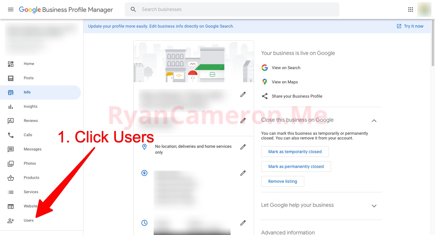 How to add another user to your google my business account - step 4